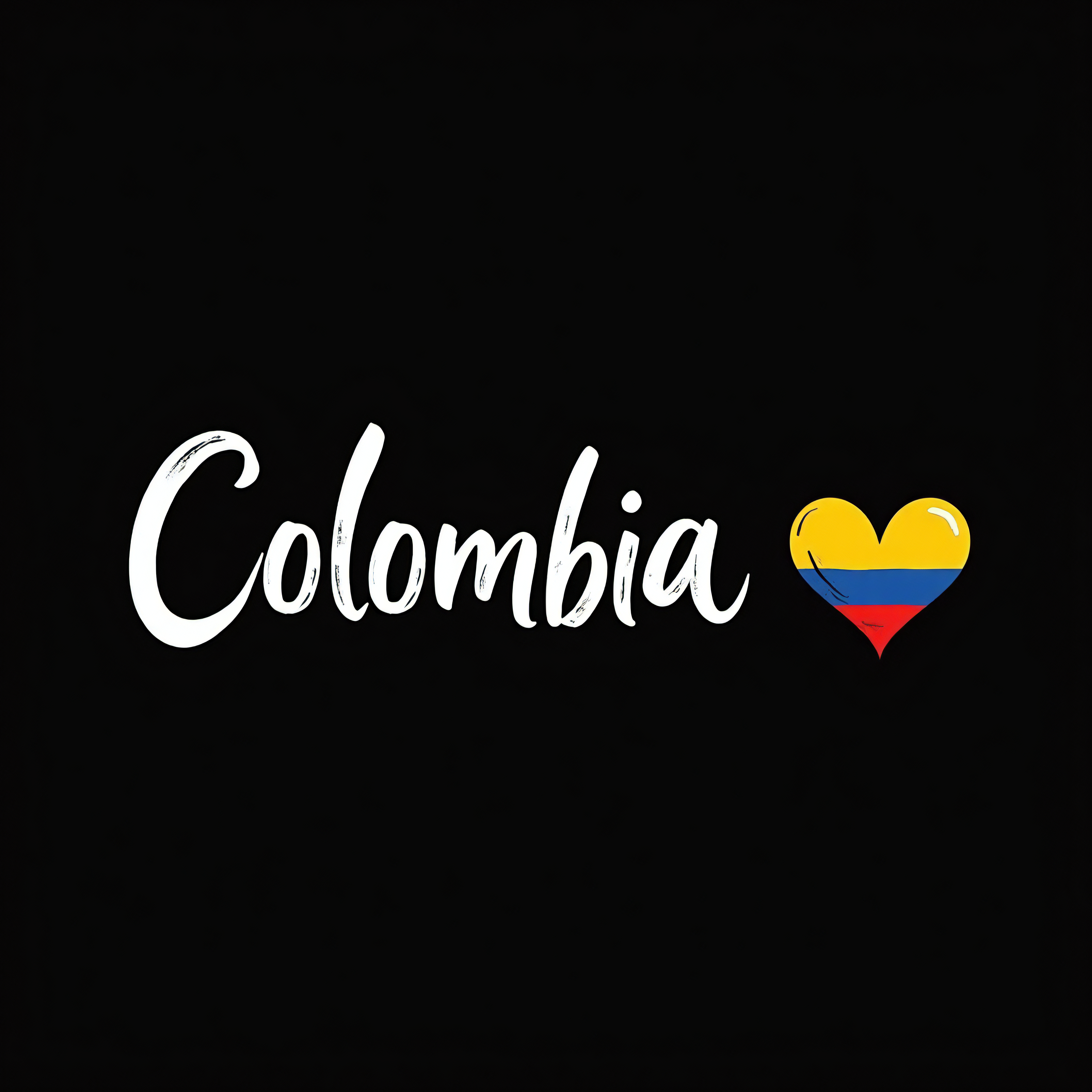 Colombia Design with Heart Flag  Minimalist Travel Souvenir