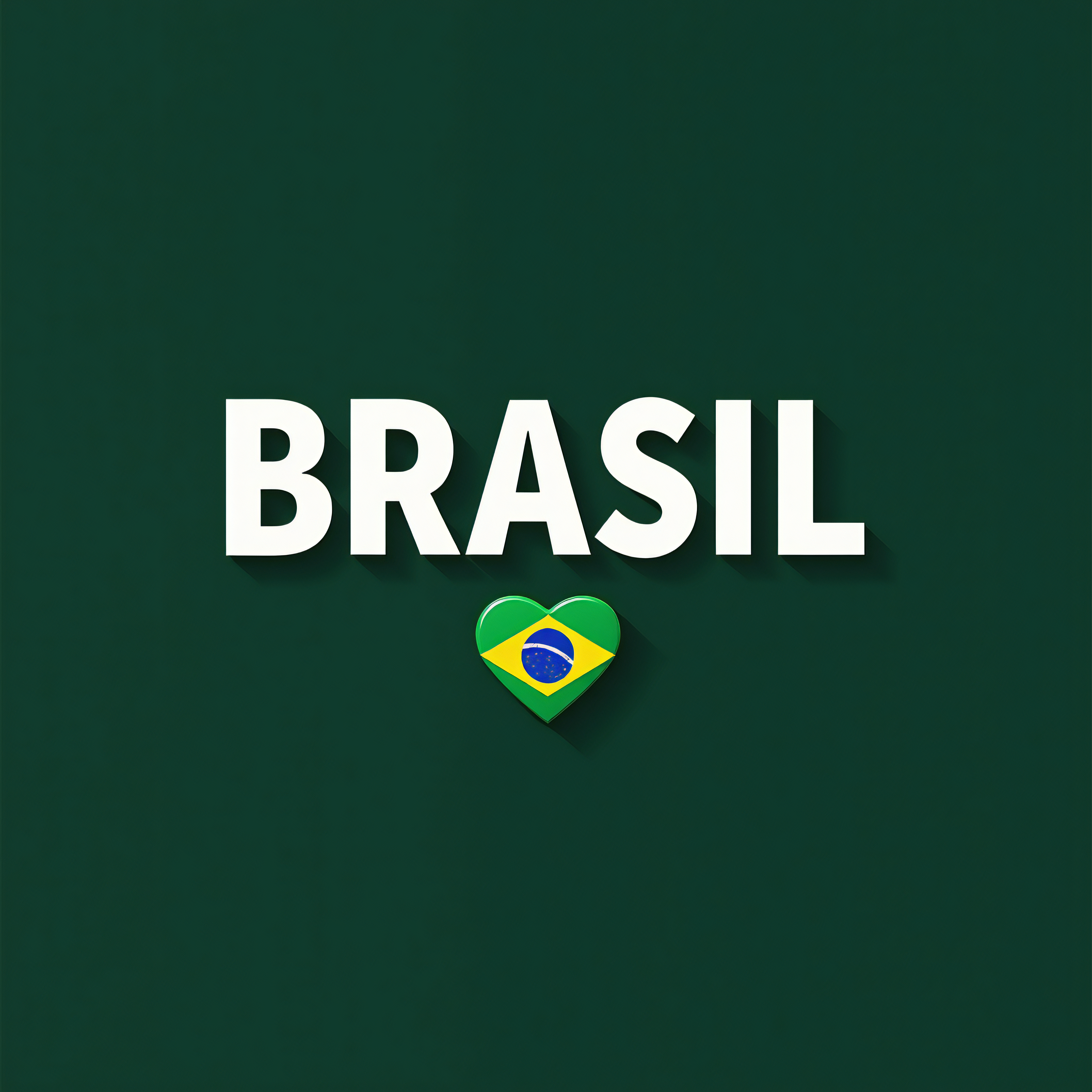 Minimalist Brasil Crewneck with Heart Flag Design