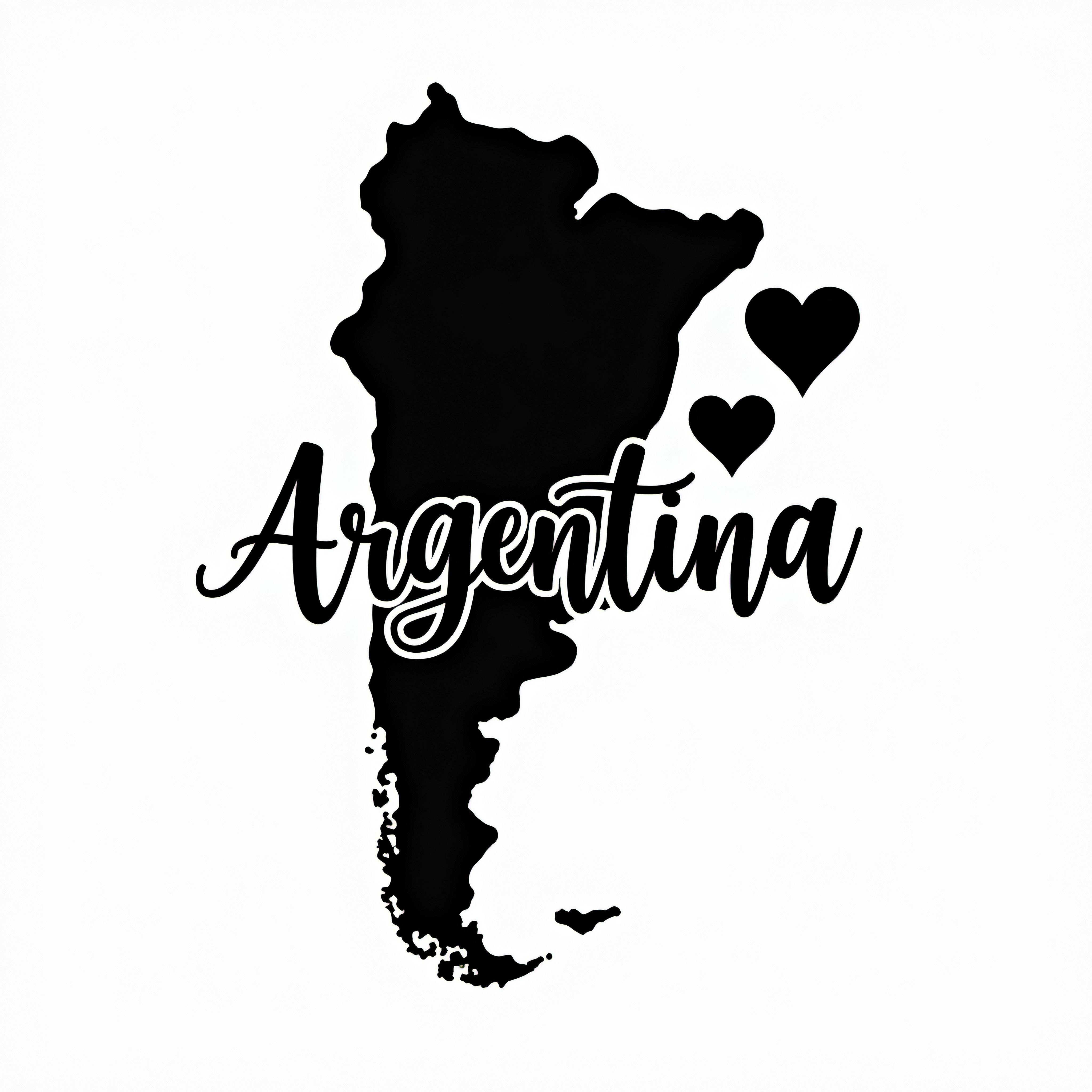 Stylish Argentina Map Design with Heart Accents